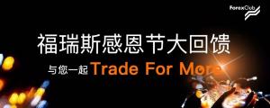 福瑞斯感恩节大回馈：入金赠奖励金，一起来Trade for More！仅限本周！